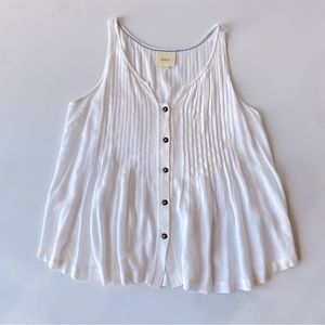 Maeve white Linen button Tank size Medium 6
